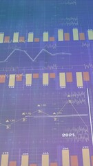 Poster - Animation of data processing and diagrams over purple background