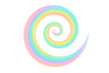 Poster - Pastel rainbow spiral swirling, forming hypnotic vortex against transparent backdrop