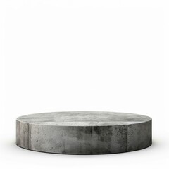 Poster - Round concrete platform providing a minimalist and elegant display space against a clean white backdrop