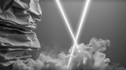 Aufkleber - Abstract Composition of Light and Smoke
