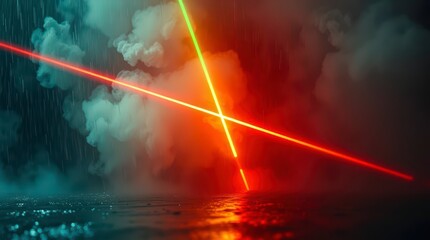 Aufkleber - Neon Lights Through Atmospheric Smoke