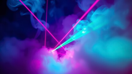 Aufkleber - Laser Beams in Smoke