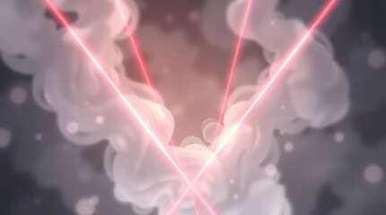 Aufkleber - Red Lasers in Dreamy Clouds