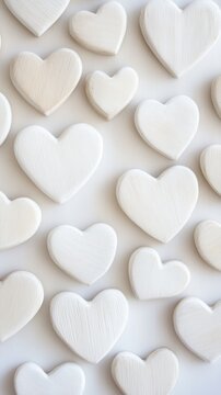 Many white hearts forming perfect beautiful background, a for valentine's day or any romantic occasion