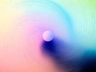 Poster - A sphere is centered in a colorful swirl background