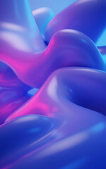 Poster - Abstract blue and pink shapes create a smooth texture
