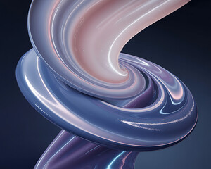 Poster - A swirling abstract shape twists in a spiral design