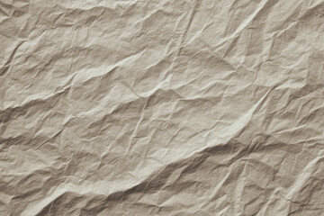 Aufkleber - Crumpled beige paper texture with soft folds and subtle shadows, creating quiet and gentle background suitable for design, craft, or artistic projects