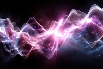 Poster - Colorful abstract wave of light and energy in a dark background