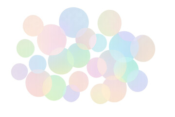 Poster - Pastel bubbles overlapping softly, drifting across transparent surface with delicate, ethereal visual harmony