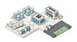 © kilimanjaro  - Modern industrial facility vector illustration in isometric style for urban planning design