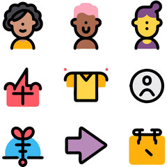 Poster - Diverse individuals and icons gather, creating a visual representation, with teamwork concept and digital art style.