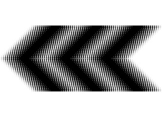 Poster - Abstract wide Vector arrow from black pixels on white background. Sport Design Element, Direction Indicator. Halftone, Clusters. Game. Navigation