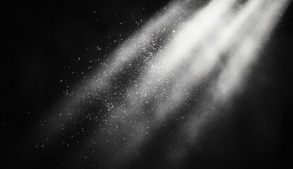 Poster - Light beams shining through dust particles in a dark space, creating a sparkling and ethereal effect.