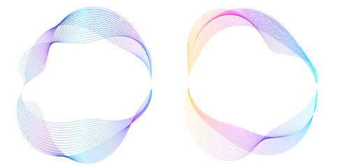 Fototapete - Design Element Wave Lines Guilloche curve line Background circle for Pattern branding Frame border certificates, diplomas Cosmetics, Skincare, Beauty, Spa, protective document layers. Simbol, object