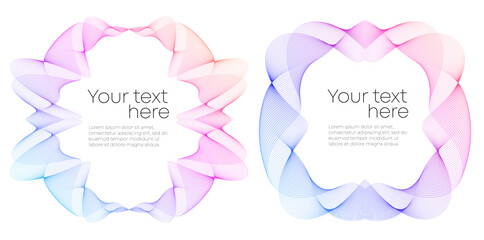 Aufkleber - Design Element Wave Lines Guilloche curve line Background circle for certificates, diplomas, protective document layers. Pattern branding Frame border - Healthy Lifestyle, Fitness, Medical, Wellness