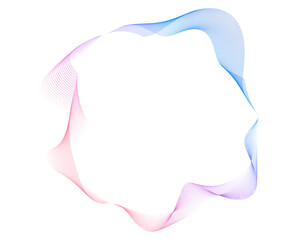 Fototapete - Colorful Abstract Circular Wave Lines – Gradient Flow Shape in Ring Formation for Modern Digital Art, Technology Visualization, or Music-Themed Design Elements