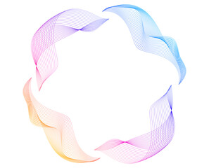 Fototapete - Colorful Abstract Circular Wave Lines – Gradient Flow Shape in Ring Formation for Modern Digital Art, Technology Visualization, or Music-Themed Design Elements