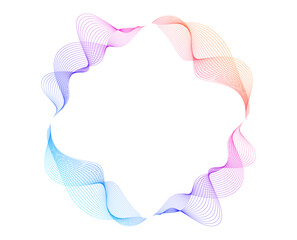 Fototapete - Gradient Circular Line Art — Dynamic Flowing Shape with Rainbow Spectrum Curves for Creative Backgrounds, Posters, Covers, Science Graphics or UI Decoration