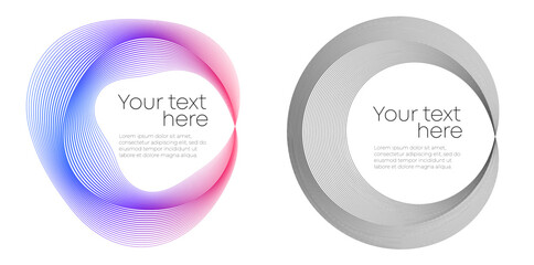 Fototapete - Gradient Circular Line Art — Dynamic Flowing Shape with Rainbow Spectrum Curves for Creative Backgrounds, Posters, Covers, Science Graphics or UI Decoration