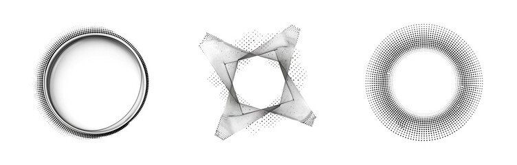 Poster - Abstract Geometric Forms in with Dotted Textures Shapes transparent background  