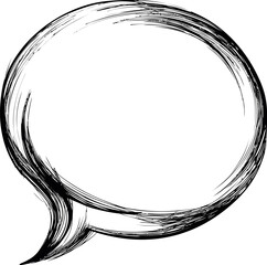 Poster - Black sketched speech bubble with textured lines