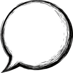 Poster - Grunge style speech bubble with black brush strokes