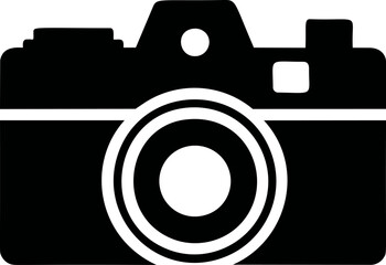Poster - Silhouette of a classic black camera icon illustration