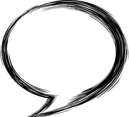 Poster - Black brush stroke speech bubble for creative design