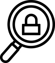 Poster - Magnifying glass with lock icon symbolizing privacy and security concept