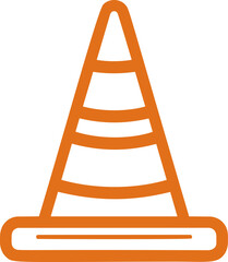 Poster - Orange traffic cone icon, symbolizing caution and safety
