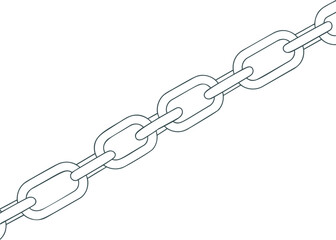 Poster - Simple black and white outline of a chain, minimalistic drawing