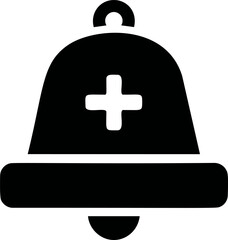 Aufkleber - Black medical alert bell icon with cross