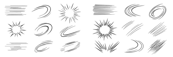 Poster - Dynamic lines burst with energy showcasing movement and action in artistic illustrations of speed and excitement