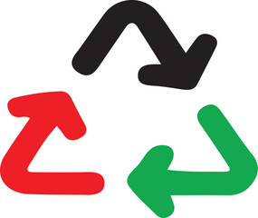 Poster - A colorful recycling symbol with arrows pointing in a circular path