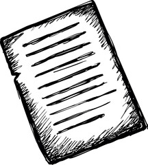 Leinwandbilder - Black and white sketch of a lined paper with scribbled edges, drawing concept