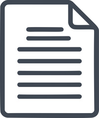 Aufkleber - Minimalistic icon of a document with horizontal lines in gray color