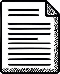 Poster - Outline of a stylized sheet of paper with written lines in sketch style