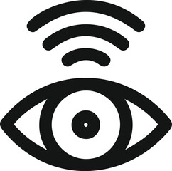 Poster - Black icon of an eye with wifi signal representing connectivity concept