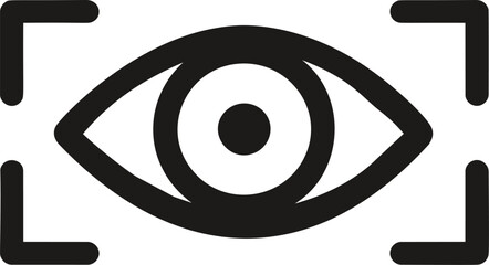 Poster - Black eye icon within a rectangle frame, graphic design