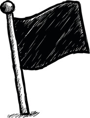 Poster - Hand-drawn black flag illustration with, abstract theme