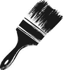 Poster - Black and white illustration of a large paintbrush with textured bristles