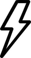 Poster - Black lightning bolt symbol, minimalist vector illustration