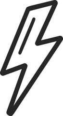 Poster - Black lightning bolt symbol, minimalist icon design
