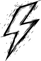 Aufkleber - Black sketchy lightning bolt with bold lines