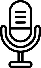 Aufkleber - Black and white microphone icon, podcast concept