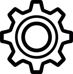 Poster - Black and white gear icon representing mechanical settings concept