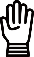 Poster - Outline of a raised hand with fingers extended in black and white