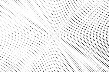 Fototapete - Radial halftone gradient background. Dotted concentric texture with fading effect. Black and white circle shade wallpaper. Grunge rough vector. Monochrome backdrop