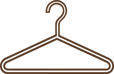 Poster - Brown outline of a clothes hanger, minimalistic illustration